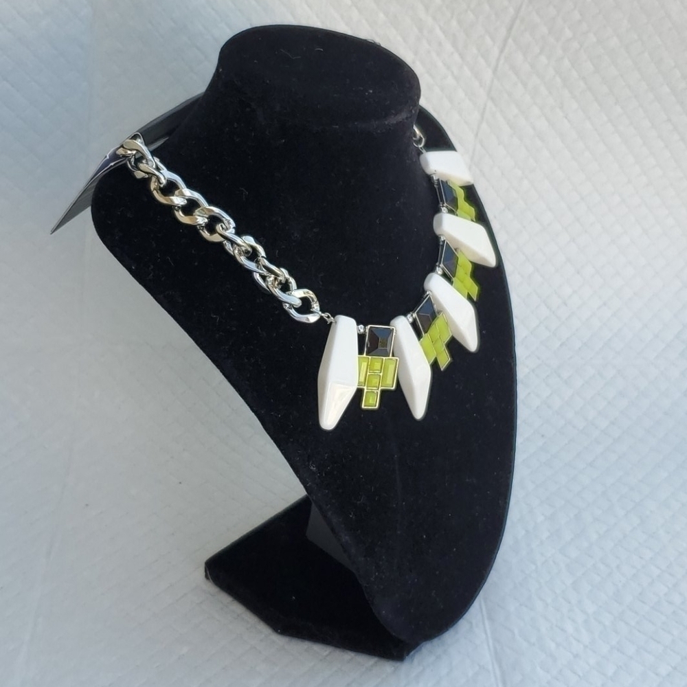 NEW CURB CHAIN COLORBLOCK NECKLACE SUMMER‎ - Picture 6 of 8